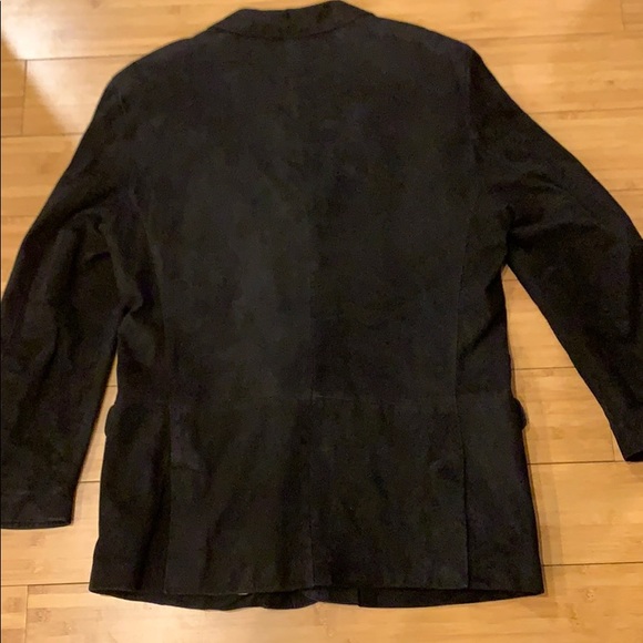 Barneys New York leather jacket black suede men 50 - Picture 3 of 10